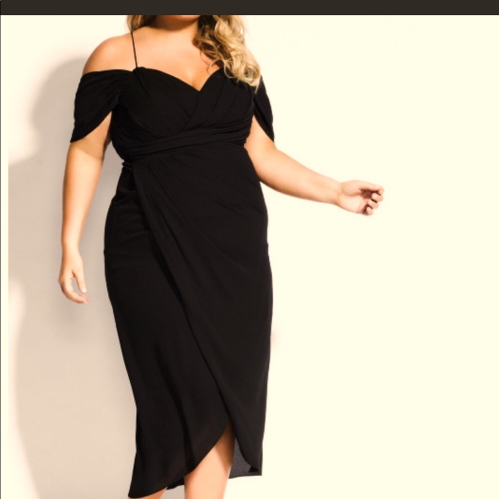 City Chic Black "Entwine Cocktail Dress" NWT